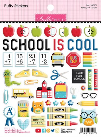 Picture of School Is Cool Puffy Stickers-