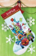 Picture of Santa's Sidecar Stocking Counted Cross Stitch Kit 16" Long 14 Count