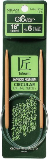 Picture of Takumi Bamboo Circular Knitting Needles 16" Size 6/4mm