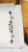 Picture of Stamped Cross Stitch Pillowcase Pair 20"X30" Pansies & Butterflies