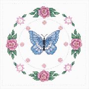 Picture of Stamped White Quilt Blocks 18"X18" 6/Pkg Butterfly Rose
