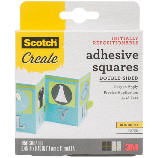 Picture of Scotch Adhesive Squares Double-Sided 850/Pkg .45"X.45"