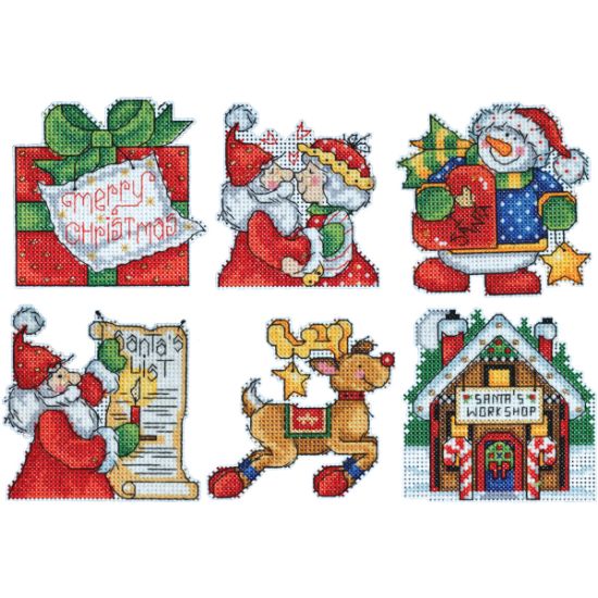 Picture of Santa's Workshop Ornaments Plastic Canvas Kit 3"X4" 14 Count Set Of 6