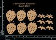 Picture of Scrapaholics Laser Cut Chipboard 2mm Thick-Strawberry Style #2, 12/Pkg 1.25" To 1"