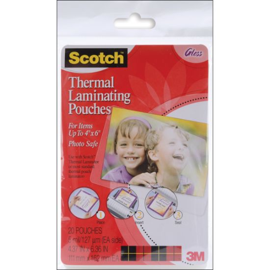 Picture of Scotch Thermal Laminator Pouches 20/Pkg 4"X6"