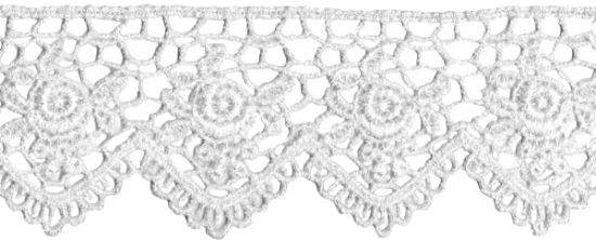Picture of Scalloped Rose Venice Lace 1-1/2"X10yd White