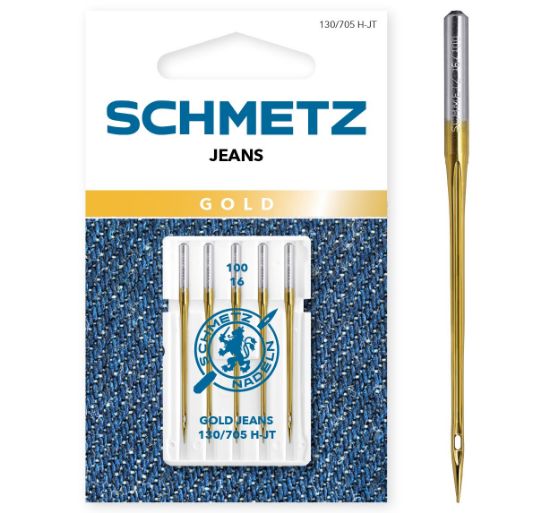 Picture of Schmetz Jeans/Denim Gold Machine Needles-Size 100/16 5/Pkg