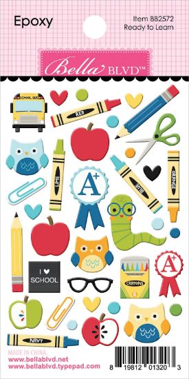 Picture of School Is Cool Epoxy Stickers-Ready To Learn