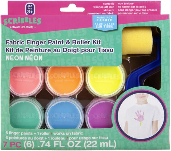 Picture of Scribbles Fabric Finger Paints 6/Pkg Neon
