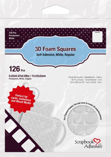 Picture of Scrapbook Adhesives 3D Self-Adhesive Foam Squares 126/Pkg White, .5"X.5"