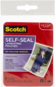 Picture of Self-Sealing Laminating Pouches, 9.5 mil, 2.81" x 3.75", Gloss Clear, 5/Pack