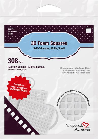 Picture of Scrapbook Adhesives 3D Self-Adhesive Foam Squares 308/Pkg White, .25"X.25"