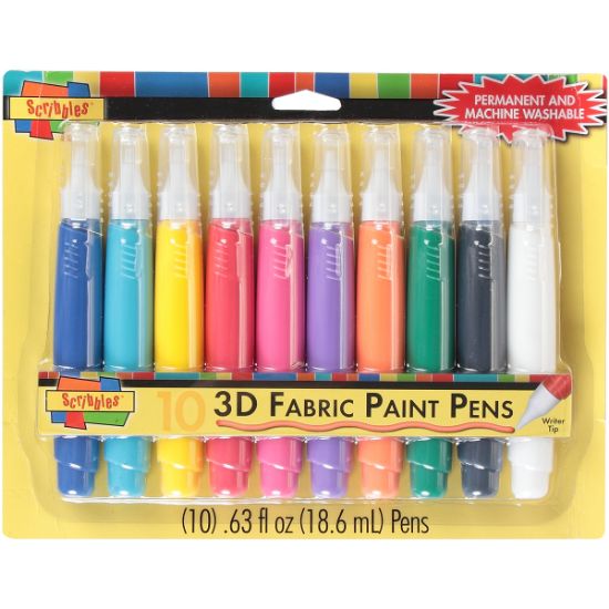 Picture of Scribbles 3D Fabric Paint Pens 10/Pkg Assorted