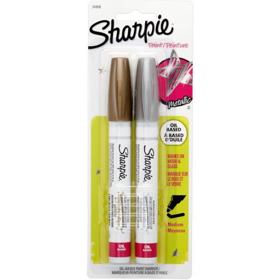 Picture of Sharpie Medium Point Oil-Based Paint Markers 2/Pkg Gold, Silver