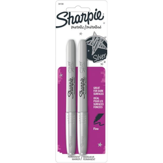 Picture of Sharpie Metallic Fine Point Permanent Markers 2/Pkg Silver