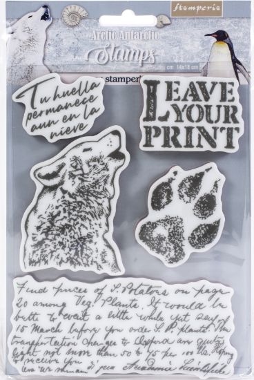 Picture of Stamperia Cling Rubber Stamp 5.5"X7" Leave Your Print, Arctic Antarctic