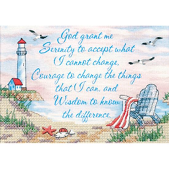 Picture of Serenity Prayer Mini Stamped Cross Stitch Kit 7"X5"