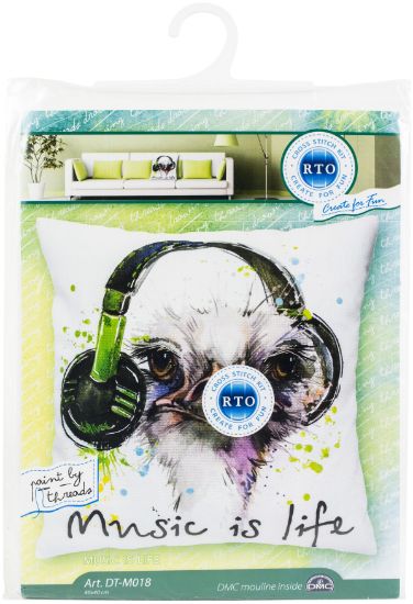 Picture of RTO Stamped Cross Stitch Kit 15.75"X15.75" Paint By Threads - Music Is Life