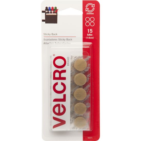 Picture of VELCRO(R) Brand STICKY BACK Coins 5/8" 15/Pkg Beige