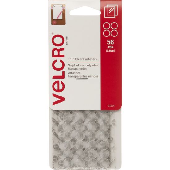 Picture of VELCRO(R) Brand Thin Fasteners Dots 3/8" 56/Pkg Clear