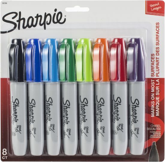 Picture of Sharpie Chisel Tip Permanent Markers 8/Pkg Assorted Colors