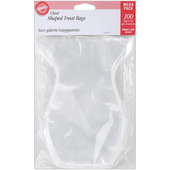 Picture of Shaped Treat Bags 4.625"X7.25" 100/Pkg Clear