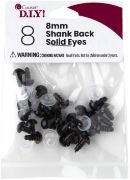 Picture of Shank Back Solid Eyes 8mm 8/Pkg Black