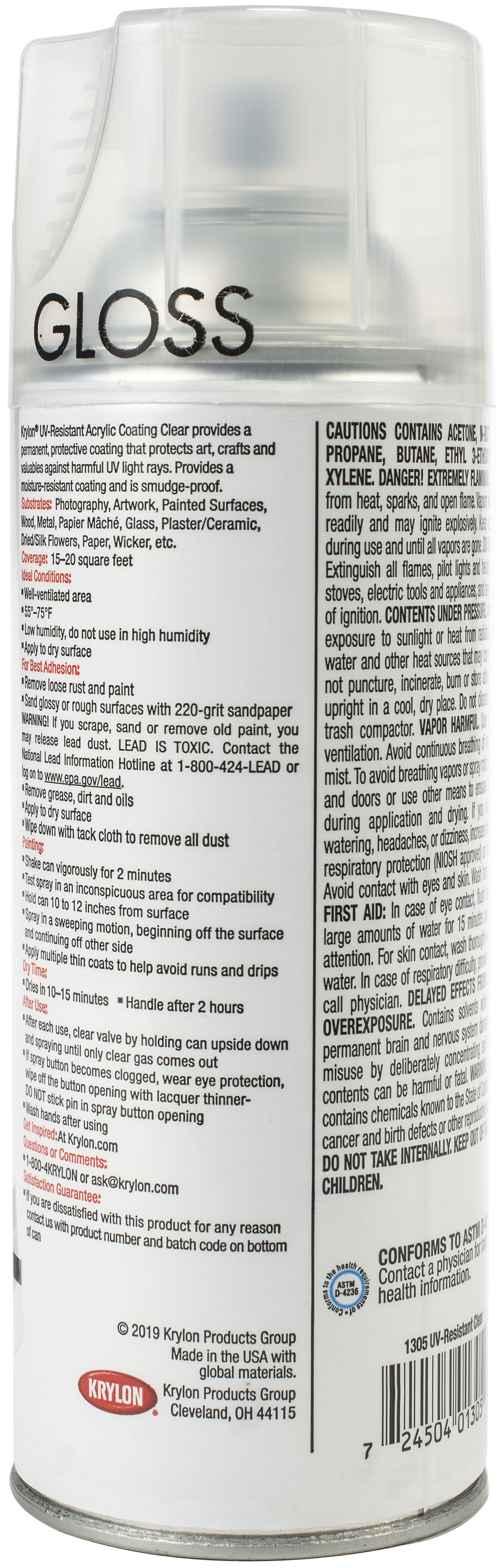 UVResistant Acrylic Coating Aerosol Spray 11oz Clear