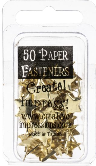 Picture of Metal Paper Fasteners 50/Pkg Stars - Gold