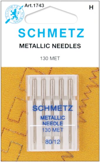 Picture of Metallic Machine Needles Size 12/80 5/Pkg