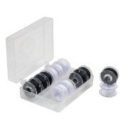 Picture of Transparent Plastic Class 15 Bobbins - Threaded In Case Black & White 12/Pkg
