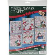 Picture of Merry Stitchmas Ornaments Counted Cross Stitch Kit 3.5"X3.5" 14 Count Set Of 6