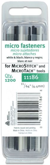 Picture of Micro Stitch Fastener Refills 4.4mm White & Black 1,200/Pkg