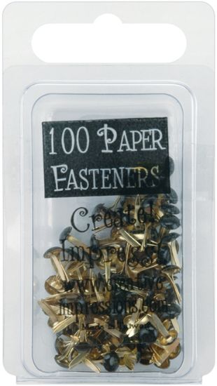 Picture of Mini Painted Metal Paper Fasteners 3mm 100/Pkg Round - Black