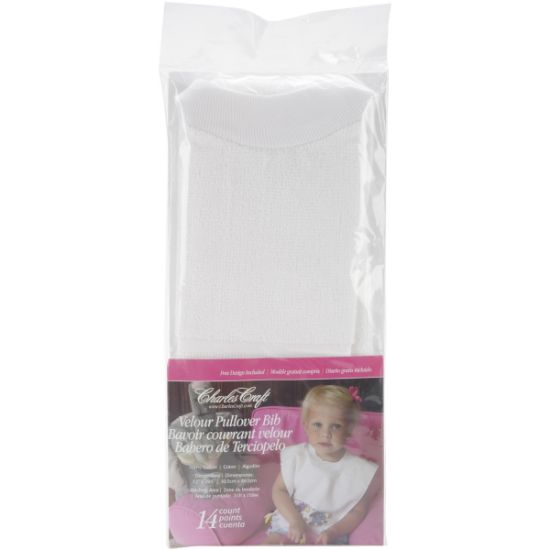 Picture of Velour Toddler Pullover Bib 14 Count 12"X19.5" White