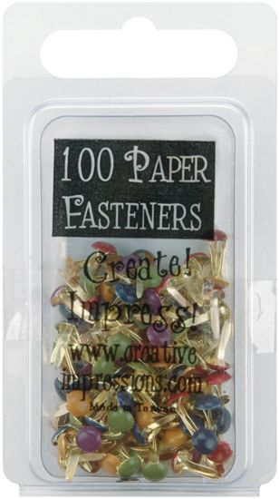 Picture of Mini Painted Metal Paper Fasteners 3mm 100/Pkg Round - Matte Heritage