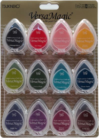 Picture of VersaMagic Dew Drop Multi-Surface Chalk Ink Pads 12/Pkg Assorted