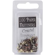 Picture of Mini Metal Paper Fasteners 3mm 100/Pkg Round - Antique