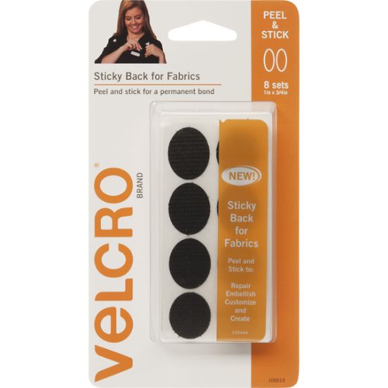 Picture of VELCRO(R) Brand Sticky Back For Fabric Ovals 1"X.75" Black