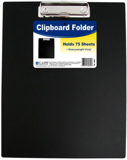 Picture of Vinyl Clipboard Folder 12.75"X9" Black