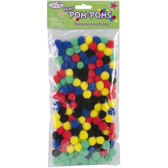 Picture of Mini Pom-Poms .5" 150/Pkg Primary