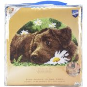 Picture of Vervaco Shaped Rug Latch Hook Kit 27.5"X18.5" Chocolate Labrador