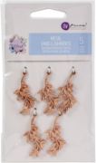 Picture of Watercolor Floral Metal Charms 5/Pkg  