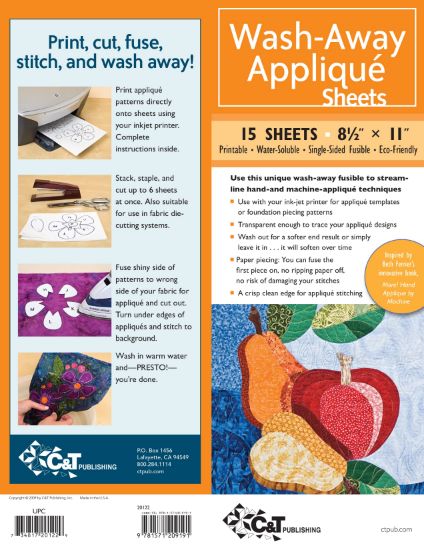 Picture of Wash-Away Applique Sheets -8-1/2 Inch X 11 Inch 15 Sheets