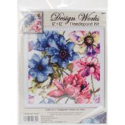 Picture of Watercolor Floral Needlepoint Kit 12"X12" Stitched In Acrylic Yarn