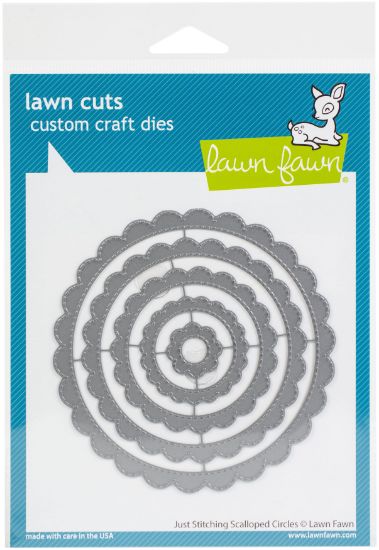 Picture of Lawn Cuts Custom Craft Die Just Stitching Scalloped Circles