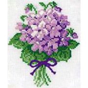 Picture of Violets Counted Cross Stitch Kit 5"X6.25" 16 Count