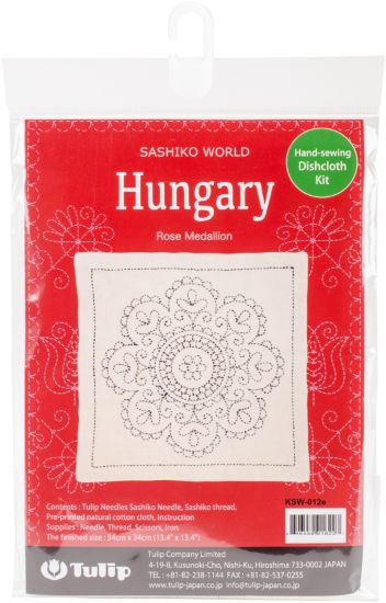Picture of Sashiko World Hungary Stamped Embroidery Kit Rose Medallion