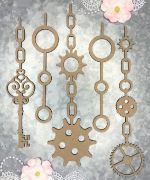Picture of Scrapaholics Laser Cut Chipboard 2mm Thick-Memoirs Cogs, 6/Pkg, 2"-3"