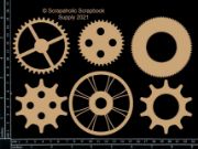 Picture of Scrapaholics Laser Cut Chipboard 2mm Thick-Memoirs Cogs, 6/Pkg, 2"-3"